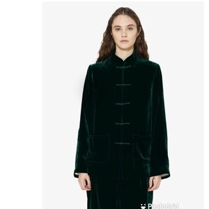 Yali Milano Maggio Velvet Blazer Green
